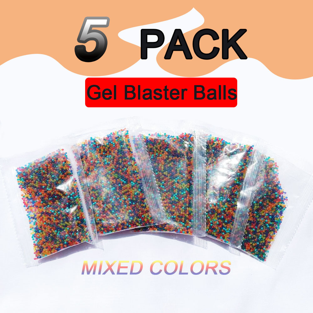 5 Pack 50000PCS Gel Balls Blaster Ammo Water Beads For Blaster Guns M416 AK47 Toy Guns Bullets Outdo