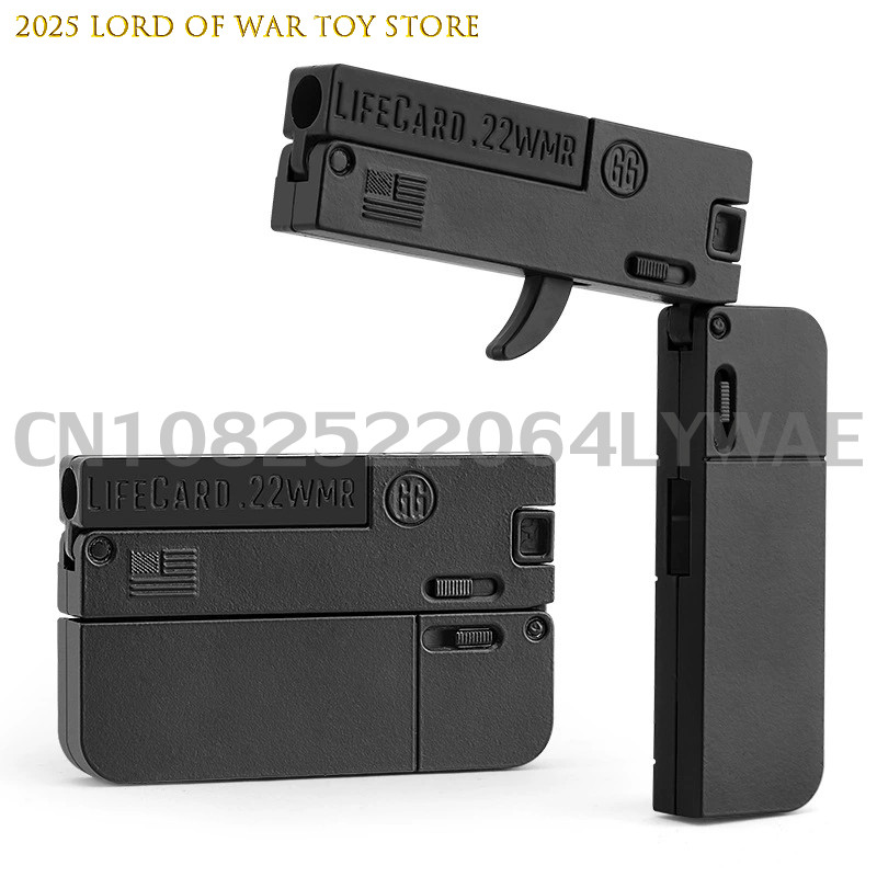 2.0 Upgraded Lifecard Alloy Folding Gun Toy Soft Bullet Blaster Shooting Model Pistol For Adults Kid