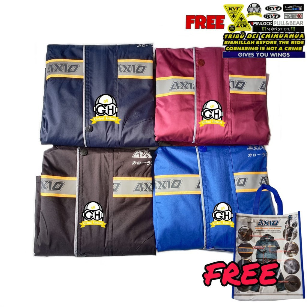 JAS HUJAN AXIO JAKET HUJAN AXIO ASLI FREE TOTEBAG AXIO