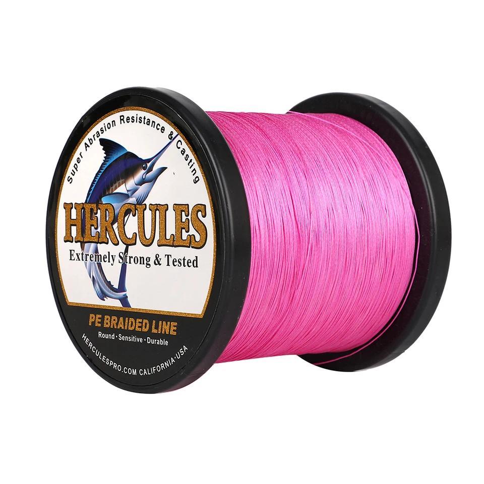 Hercules Braided Fishing Line 4 Strands Pink 100M 300M 500M 1000M 1500M 2000M 100% PE Super Strong S