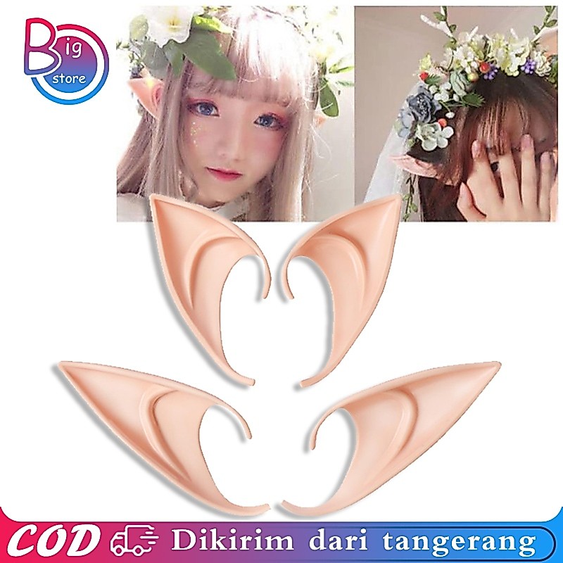 Isi 2 Elf Ears Telinga Palsu Silikon Telinga Peri Fairy Ears Kuping Peri Telinga Elf Palsu