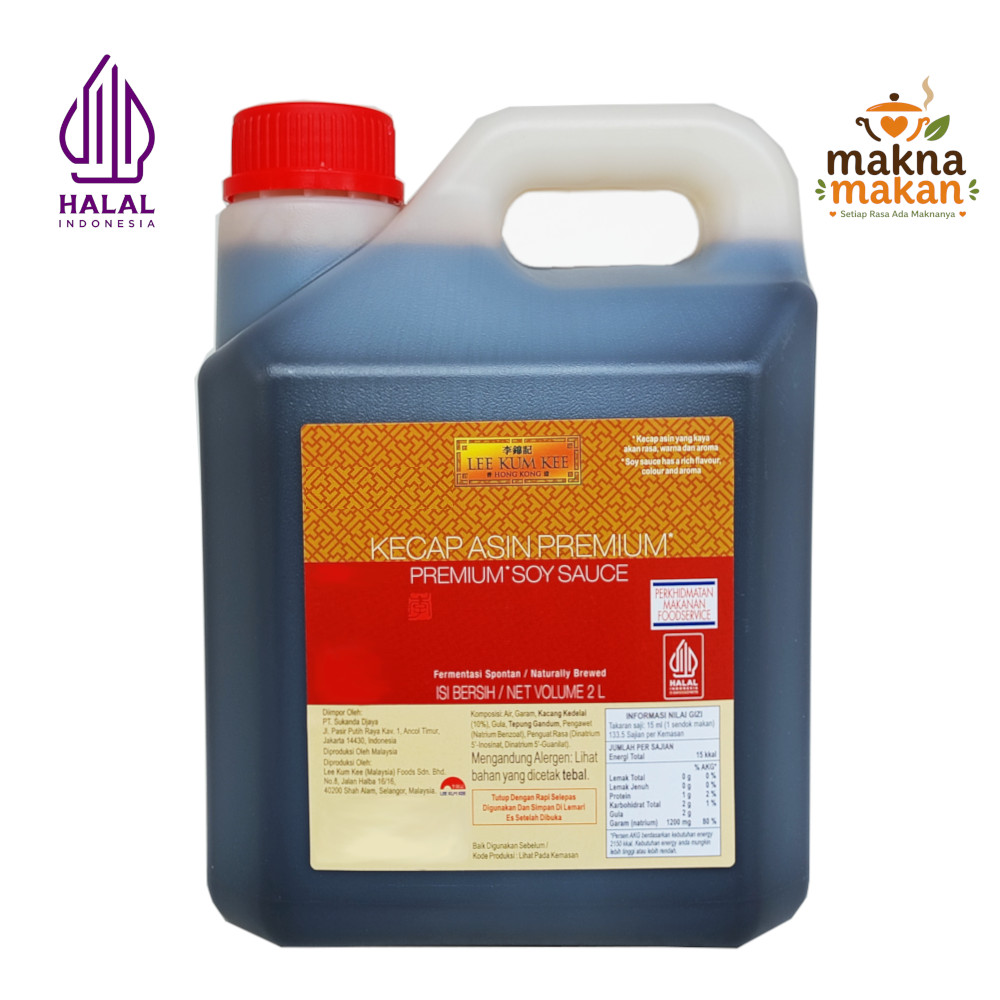 LEE KUM KEE Soy Sauce Premium 2 Liter Kecap Asin Jerigen Halal Gurih Pengganti MSG Autentik Asia