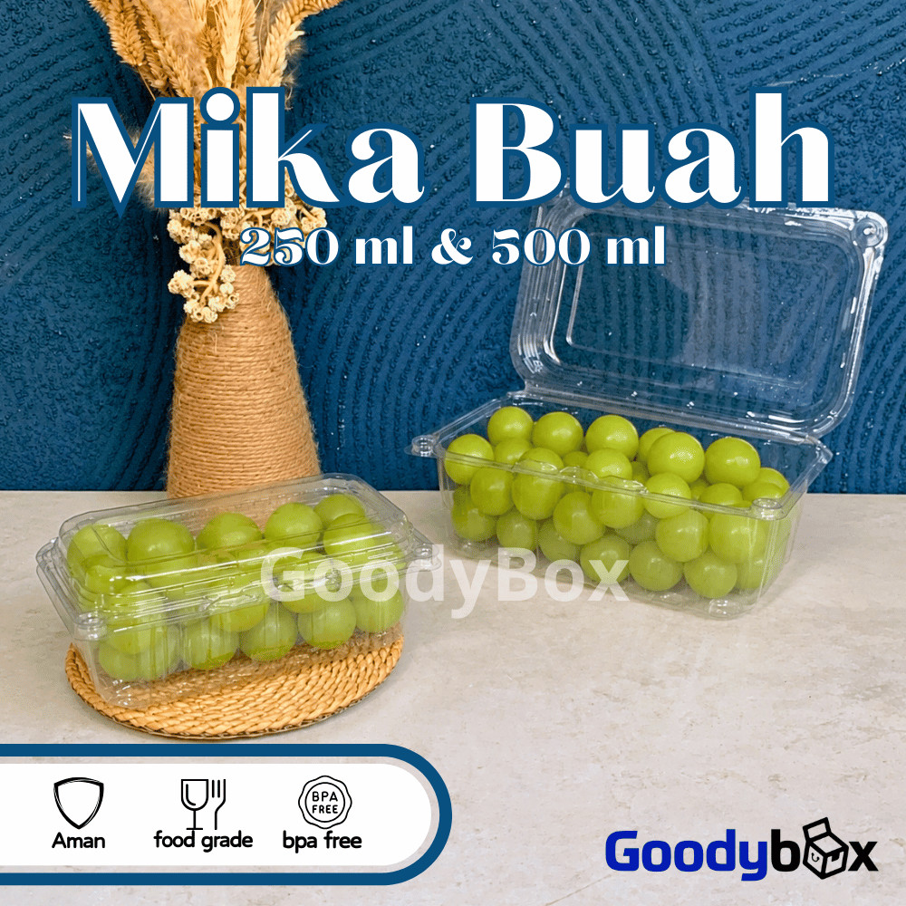 Goodybox - Mika Buah Strawberry Mika Anggur / Mika Fruit Box 250 500 ml Tempat Jualan Buah Sayuran