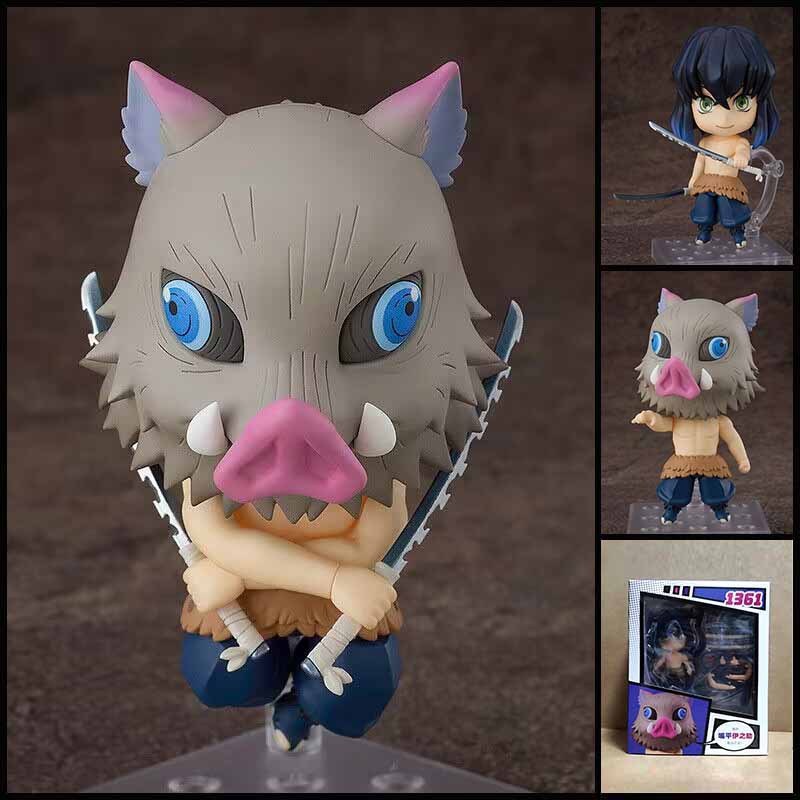 Action Figure - Demon Slayer Inosuke Hashibira Topeng Babi Hutan 1361# Model Wajah Dapat Diganti Kol
