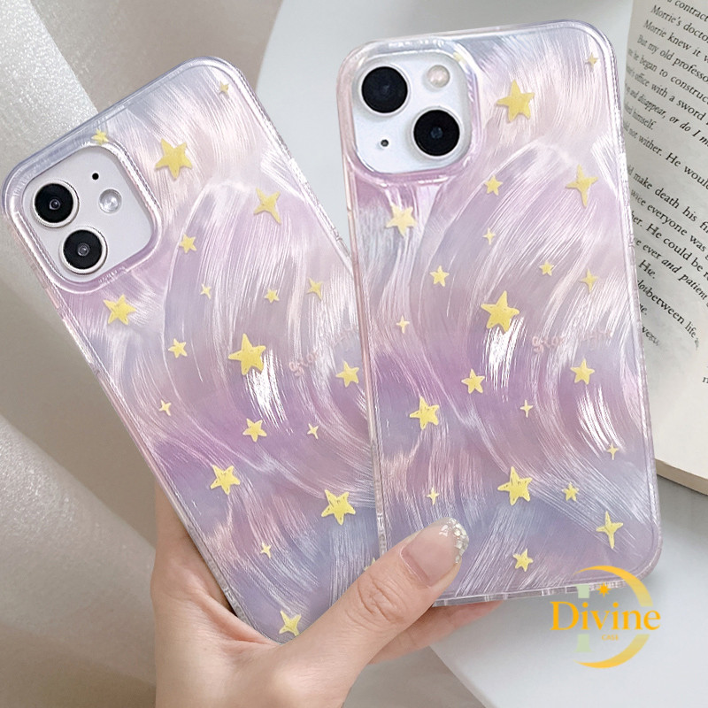 Women Laser Soft Case Gradient Camlet Star Phone Case Suitable for iPhone 13 12 iPhone XR-DE