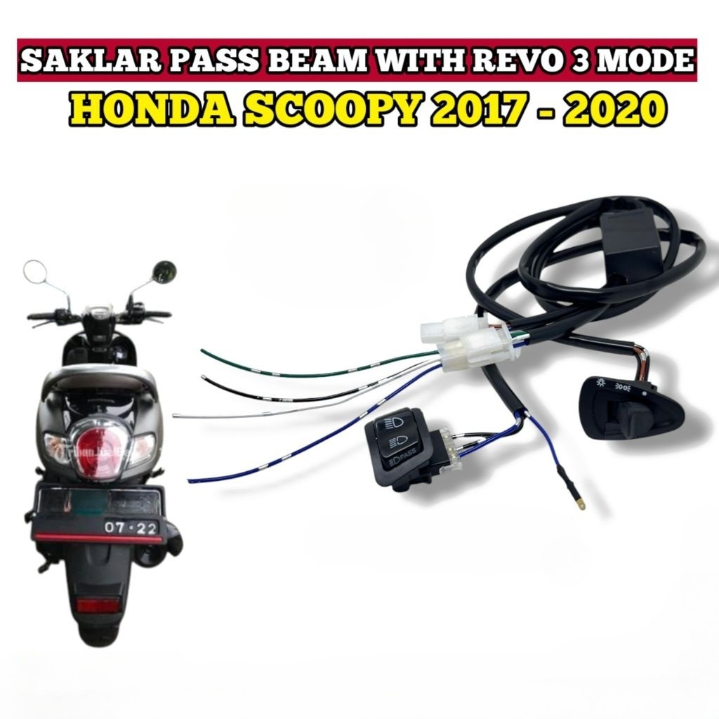 Saklar Pass Beam Scoopy Saklar Revo 3 Mode PNP Honda Scoopy 2017 2020