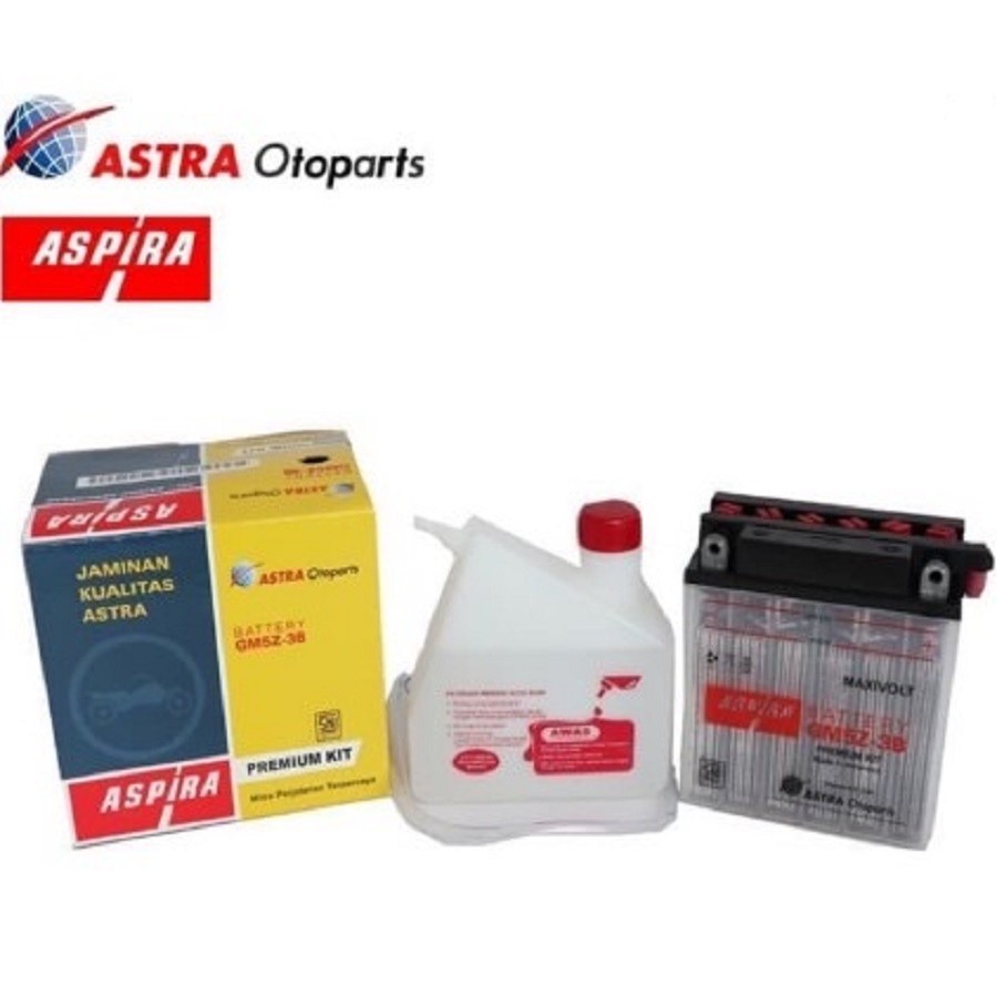 Aki Motor Aspira Astra GM5Z-3B GM5Z3B Accu Aki Basah Motor Supra Jupiter Mio