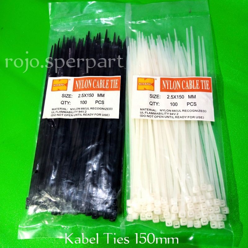 

KABEL TIES 150mm (15cm) HITAM/PUTIH