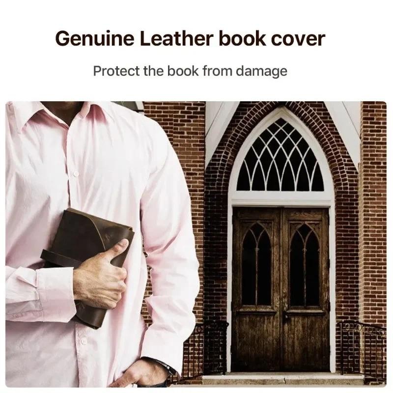 

100% Nubuck Custom Retro Leather Book Cover Case Carrying Book Bag Holy Bible Storage Study Protective Handbag