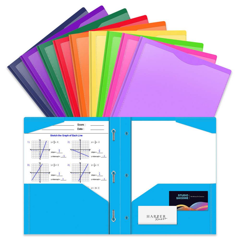 

Mixed Colors Plastic Folders Clear Front Pocket For Office School Organizing Academic Paper Working Documents Contract File