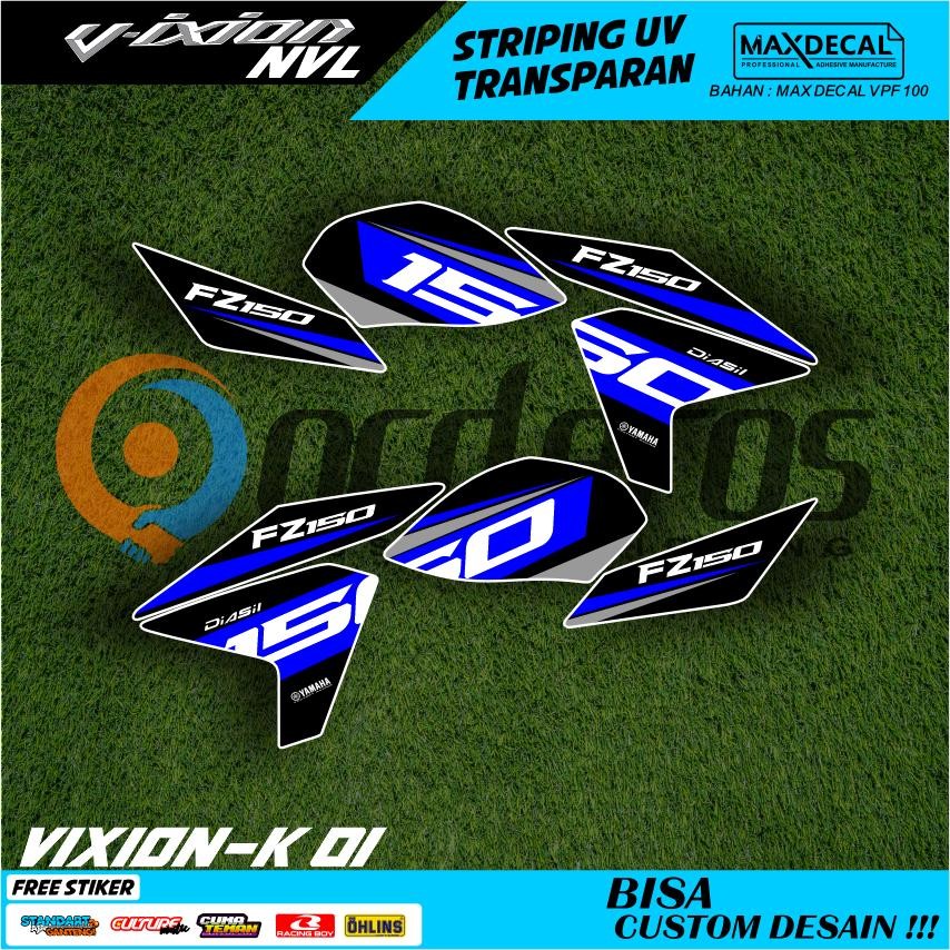Striping Transparan Vixion NVL Terbaru – Sticker Transparan Bahan Premium Max Decal UV, Anti Pudar N