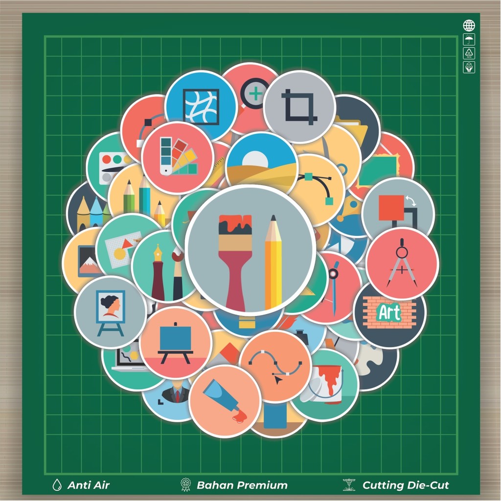 

HOT 50 PCS STIKER Stiker Design Flat Icons Stiker Fashion Cars Decal Dingin Kartu Album Custom Vinyl Anti Air- Sticker Aesthetic Buku Journal Koper Casing HP Tablet Laptop Helm Motor Botol Minum