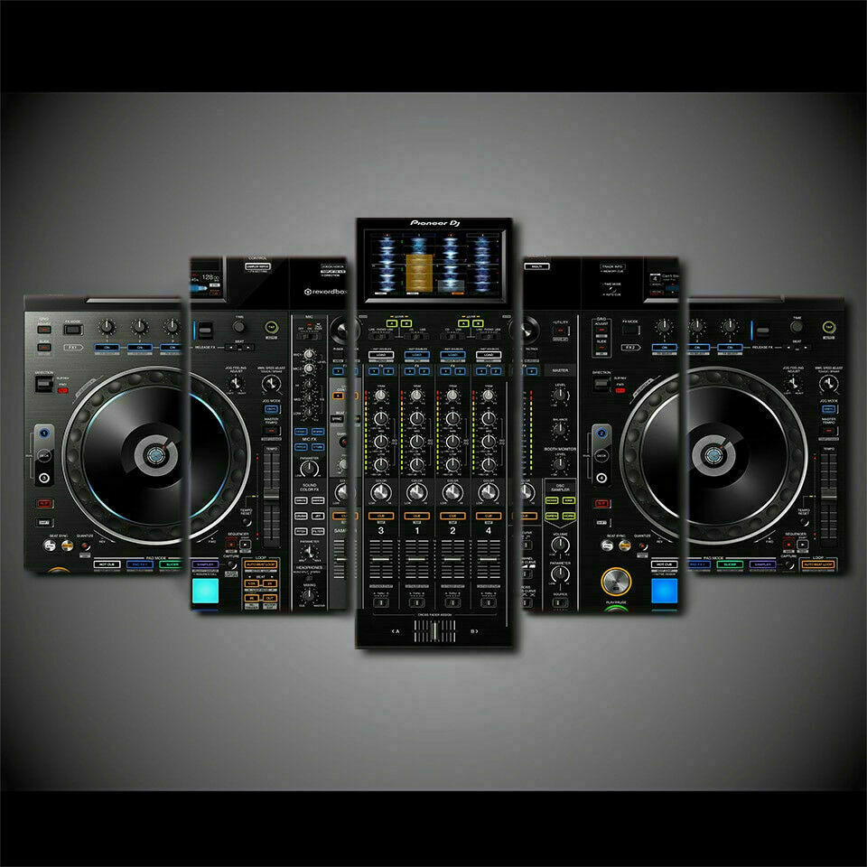 

Pioneer Dj Mixer Controller Music 5 Panel Canvas Print Wall Art Home Decor HD Print Pictures Poster No Framed 5 Piece Room Decor