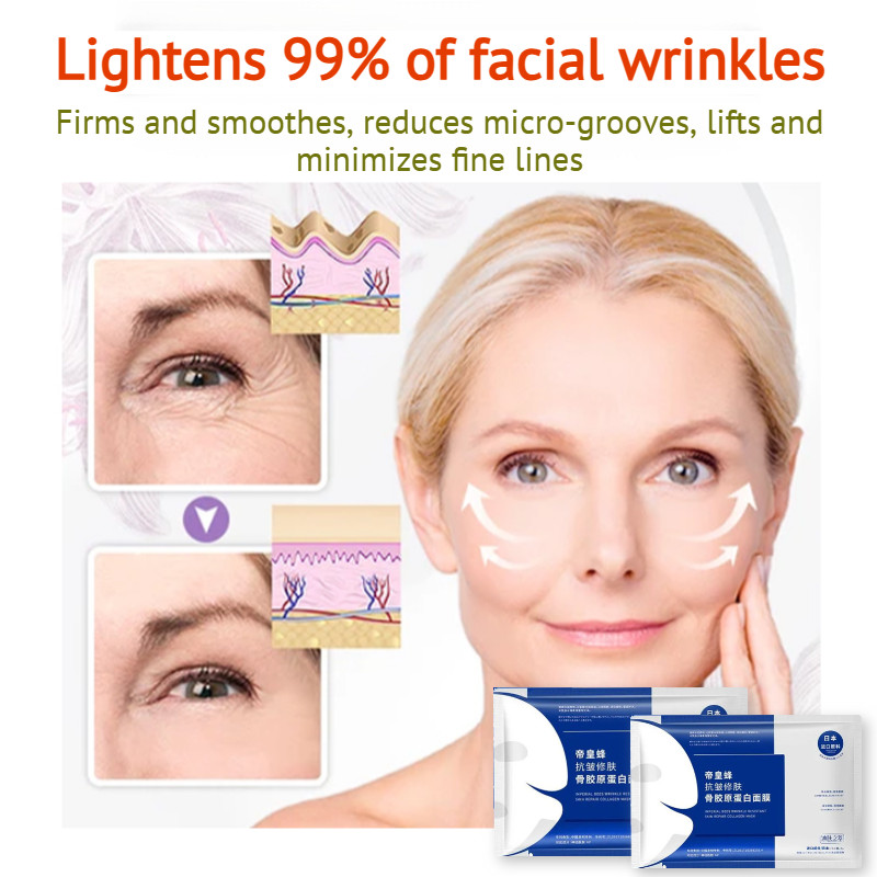 ⚡️COD⚡️【Anti-kerut/melembabkan】 Masker Wajah Kolagen/Masker Kolagen Royal Jelly Anti Kerut /Korean M