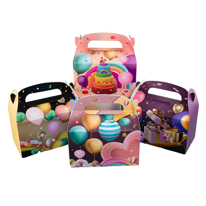 

LPZHI Birthday Theme Paper Gift Box Colorful Balloon Design Treat Boxes Gift Wrapping Bags for Sweets Party Favor Candy Birthday