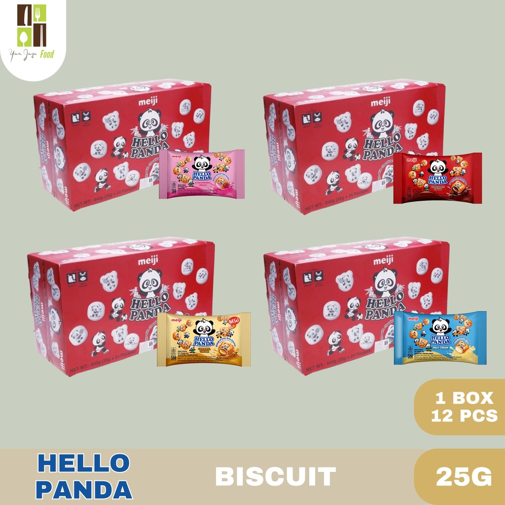 

Hello Panda 25g - 1 BOX / 12 PCS / Hello Panda Biskuit / Choco / Strawberry / MilK / Caramel / 25g / Meiji