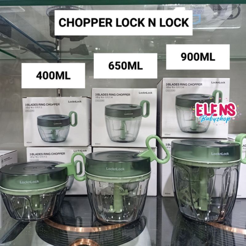 Lock n Lock chopper copper blender bawang putih manual portable tarikan plastik kecil