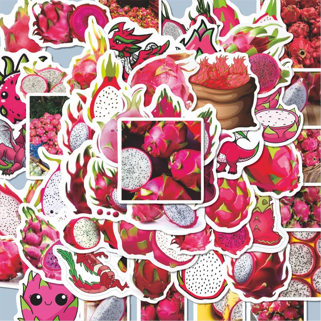 

100PCS Lucu Stiker Buah Naga Stiker Aesthetic Stiker Anti Air Stikers Berperekat Waterproof sticker decal buat Motor Helm Buku Journal Koper Casing HP Laptop Botol Minum Hadiah anak