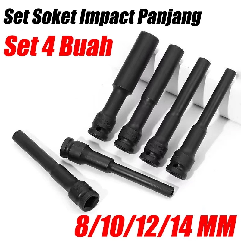 Mata Kunci Shock Kunci Shock Panjang 8-14mm Panjang 130mm 1/2'' Socket Head Adapter