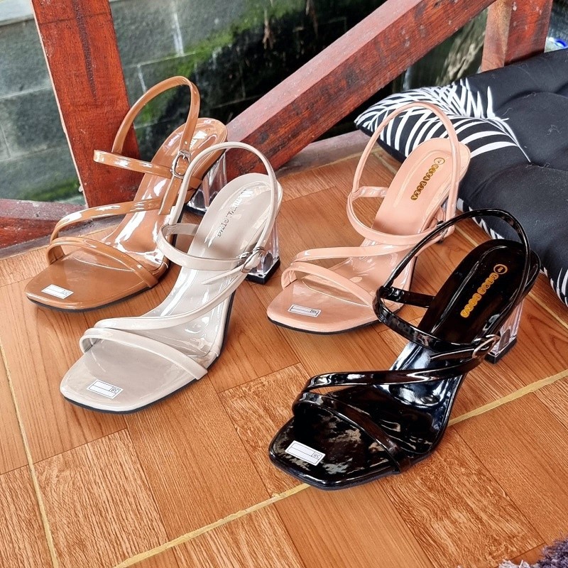 High Heels  - Sepatu Wanita Gladiator Hak Kaca Heels