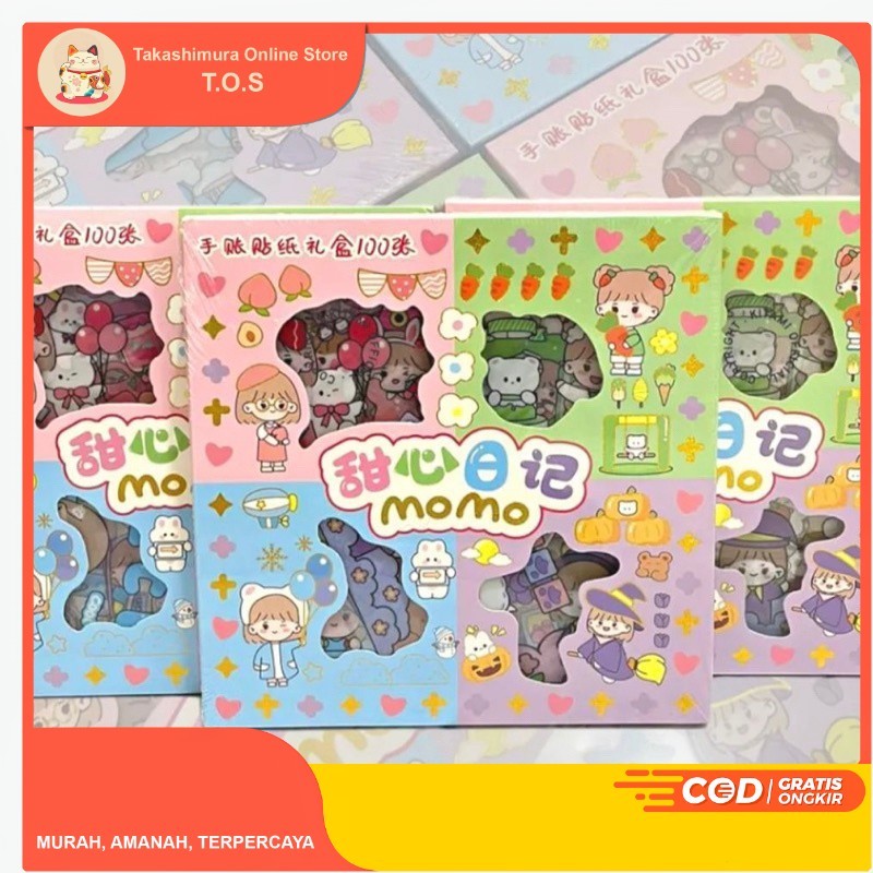 

STIKER MOMO 100 LEMBAR 4 WARNA STIKER AESTHETIC KOREA KARAKTER ANAK CEWEK WATERPROOF CUTING STIKER