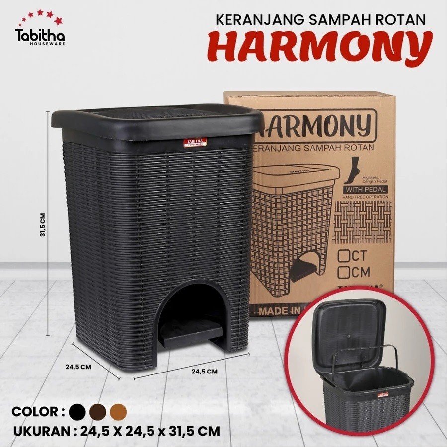 TEMPAT SAMPAH 10 LITER / TEMPAT SAMAH INJAK / TONG SAMPAH INJAK HARMONY