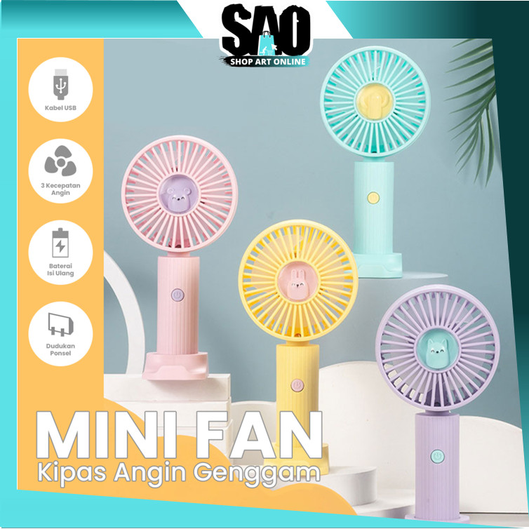 SAO - Ki5663 Kipas Angin Kecil Mini Fan Genggam Tangan Portable USB / Kipas Mini Genggam Portable Ka