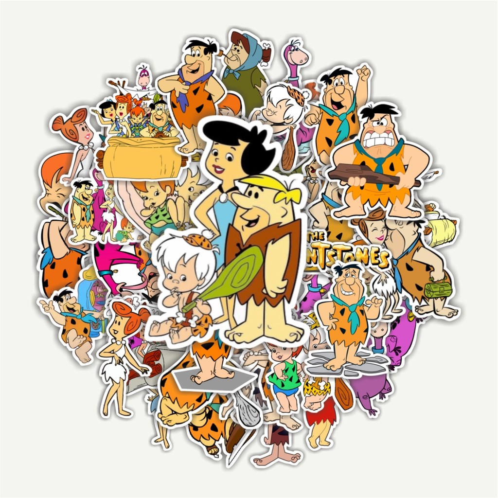 

Sticker Pack Stiker Kartun The Flintstones Dekorasi Lucu Kreatif untuk Notebook, Skateboard, HP
