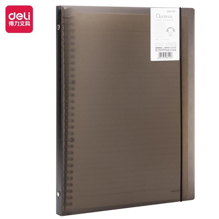 

Deli Binder Loose-Leaf Notebook A4 A5 B5 Strap Kunci Free Refill HXX60 - A5, Abu-Abu