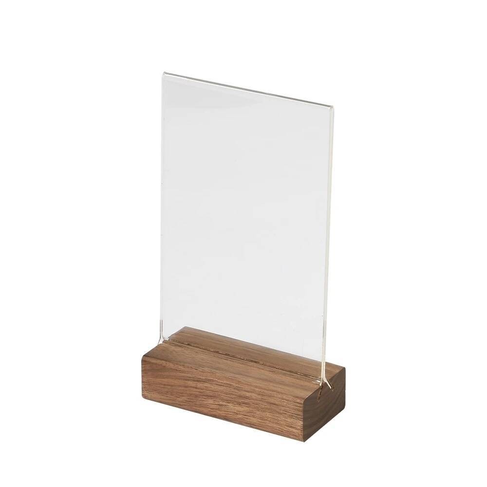 

A6 100X150mm Natural Wood Menu Sign Drink Menu Acrylic Table Card Wooden Stand Strong Magnetic Table Sign Table Label Price Tag