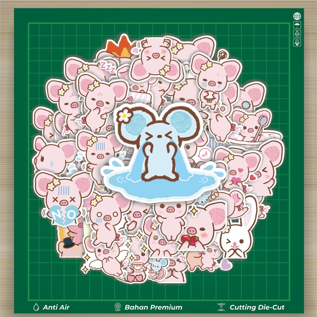 

HOT 50 PCS STIKER Stiker Line Piggy girl's Pinkish Stiker Fashion Cars Decal Dingin Kartu Album Custom Vinyl Anti Air- Sticker Aesthetic Buku Journal Koper Casing HP Tablet Laptop Helm Motor Botol Minum