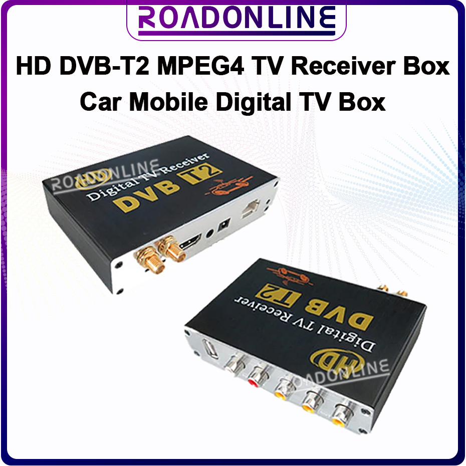 HD DVB-T2 MPEG 4 Car Mobile Digital TV Receiver Box Two Tuner Antenna DVB T2 TV Box for RU AU EU Sou