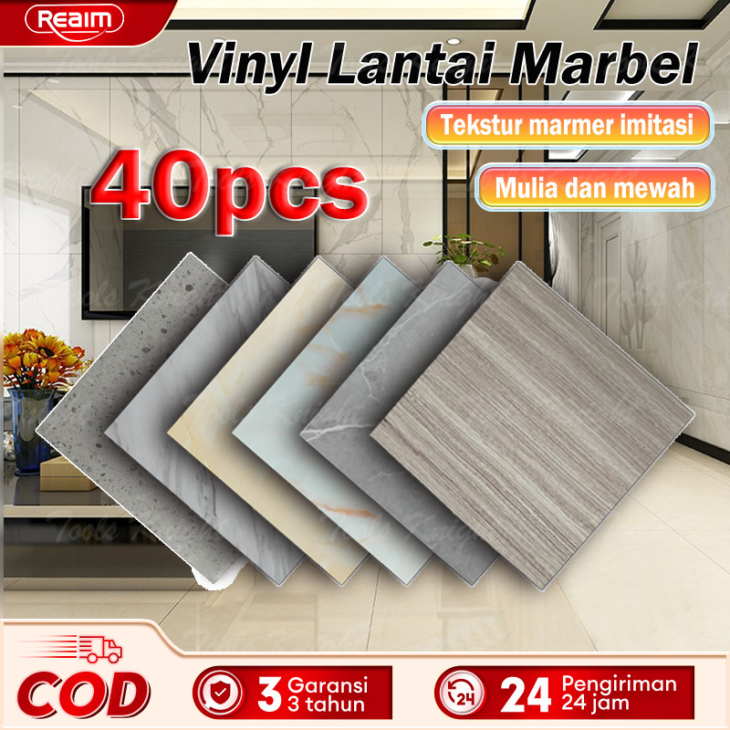 ZENITSTORE Reaim Vinyl Lantai Marbel UK 60 x 60 cm/30 x 30 cm/Vinyl Sticker Lantai Marmer Granit Wal
