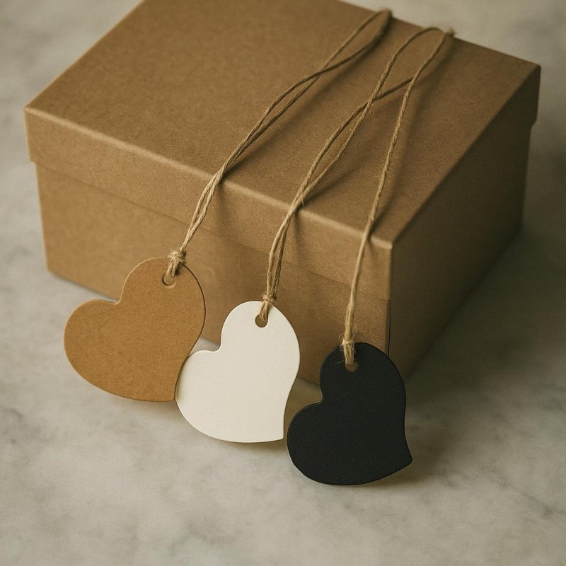 

Kraft Paper Hang Tags Heart Shape Garment Shoes Blank Price Tags Birthday Gift Decoration Notes Packaging Gift Bags Accessories
