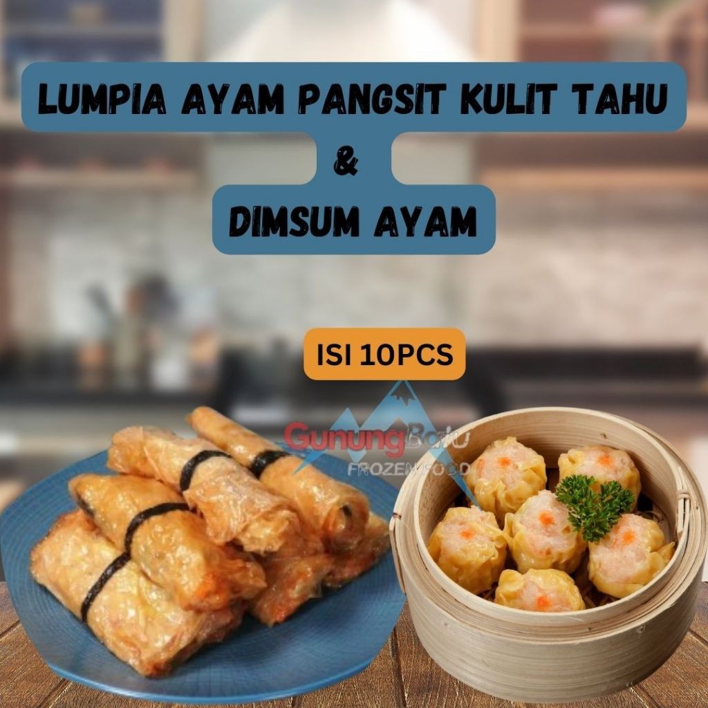 

RYZA PANGSIT AYAM KULIT TAHU DAN DIMSUM AYAM (ISI 10PCS)