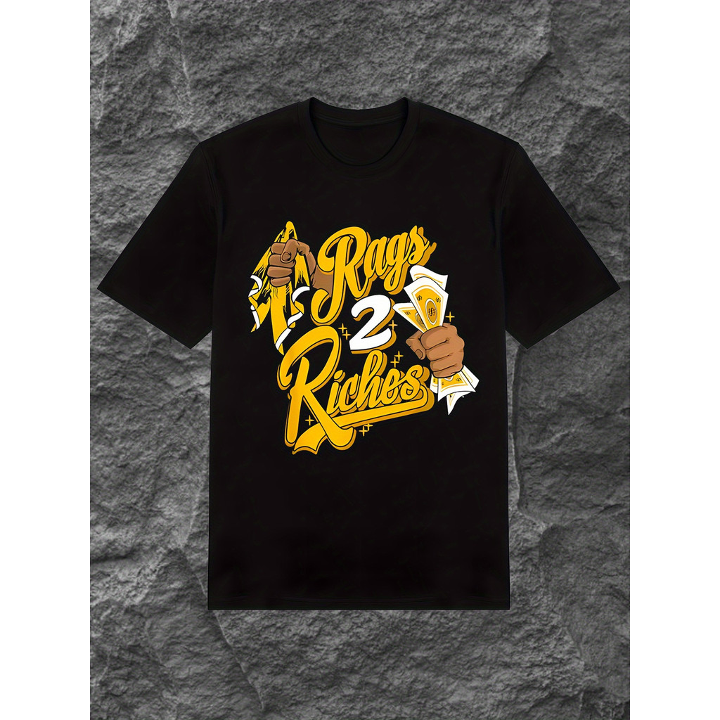 Kaos Pria Katun Rags2Riches - Desain Dollar Graffiti - Kaos Oblong Keren