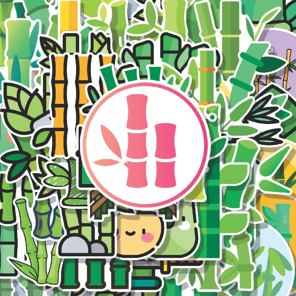 

100PCS Lucu Stiker Kayu Bambu Stiker Aesthetic Stiker Anti Air Stikers Berperekat Waterproof sticker decal buat Motor Helm Buku Journal Koper Casing HP Laptop Botol Minum Hadiah anak
