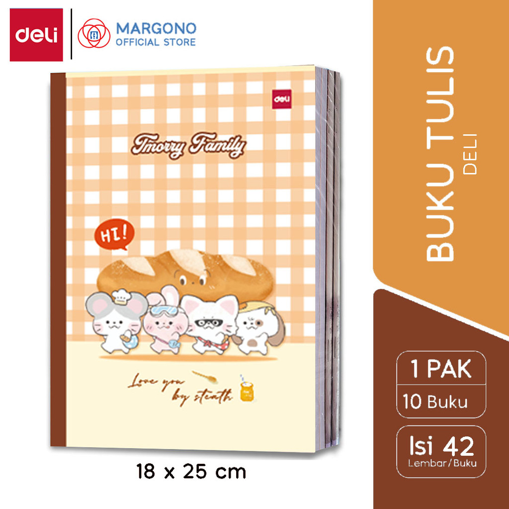 

Deli Buku Tulis Sekolah Panjang / Boxy B5 42 Lembar Tmorry Family - 10 buku (1 pak)
