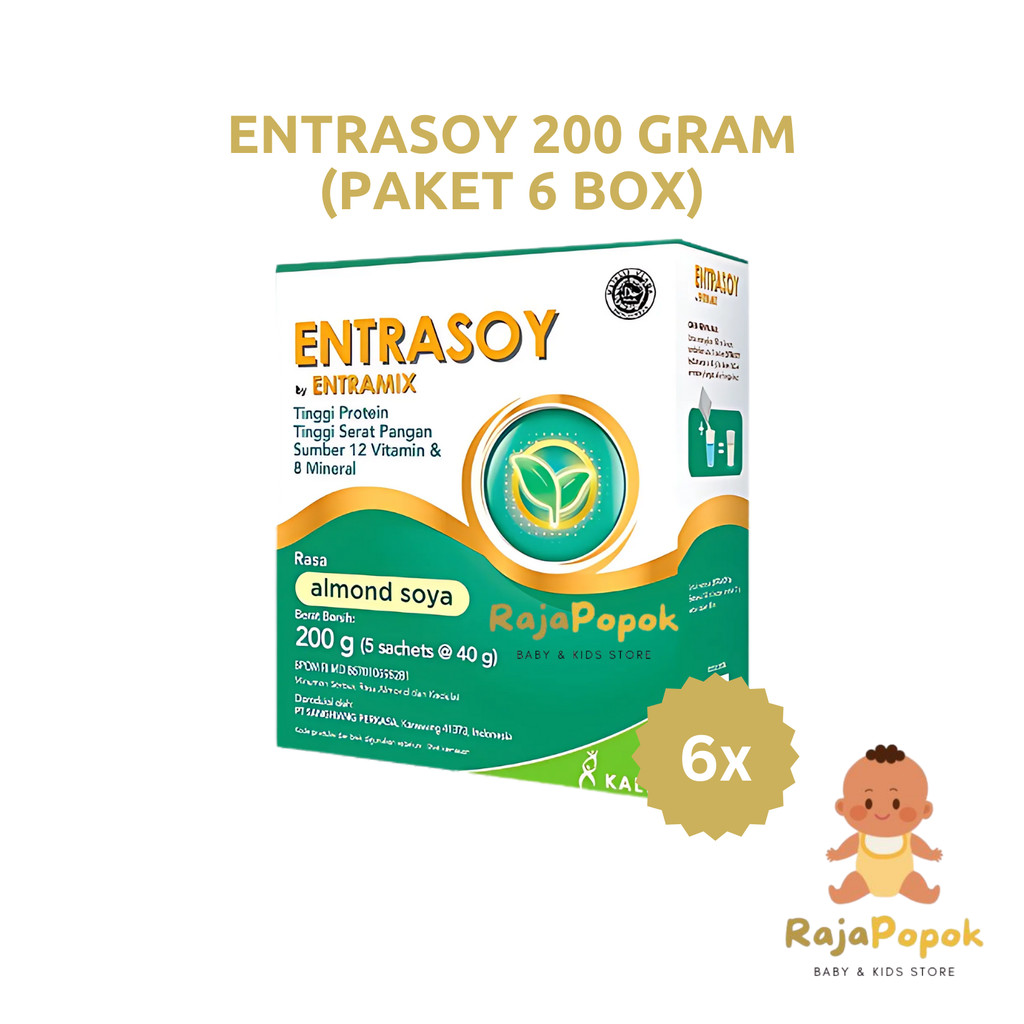

( 6 Box ) Entrasoy 200 gram / 5 Sachet - Nutrisi Khusus dan Lengkap dengan Protein Nabati | Paket Bundling 6 Box