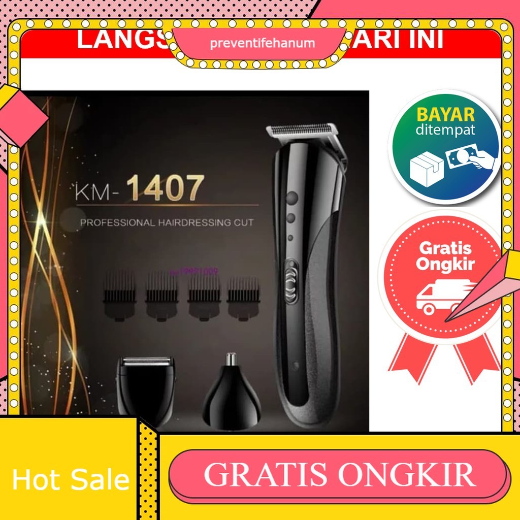 Alat Mesin Potong Pangkas Cukur Rambut Bayi Baby Anak Kemei KM1407 KM 1407 KM-1407 Charger Clipper H