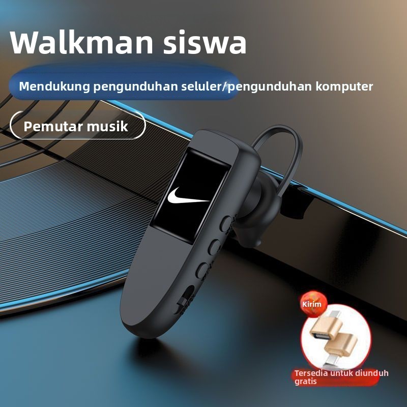 Earbud Nirkabel Mini Kartu MP3 Olahraga Xiao Zhan Pemutar Musik Gaya Gantung Headset Pelajar Pemutar
