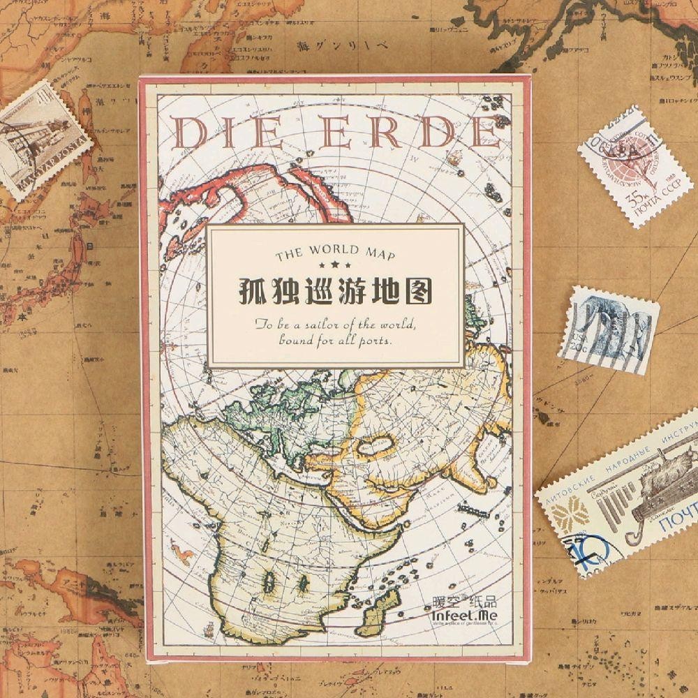 (Isi 30) Koleksi Kartu Pos / Postcard Gambar Motif  Aneka Peta Dunia Jaman Kuno / Klasik