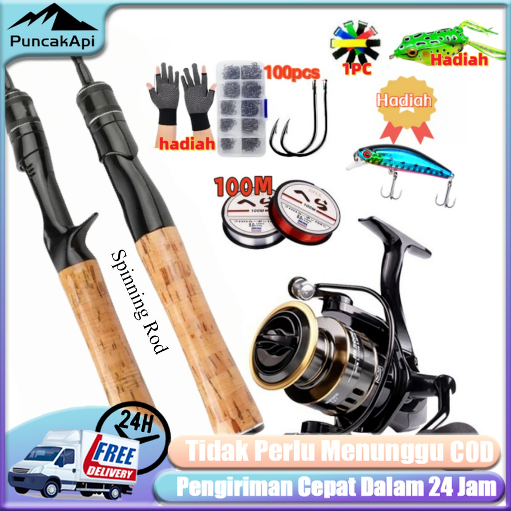 Joran Pancing Set Spining Carbon Ultralight Fishing Rod Max Drag 12kg Joran Pancing 1.65M 1.8M 2.1M 
