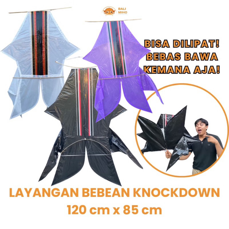 &* Layangan Bebean 1.2 meter x 85 cm - Layangan Bebean Knockdown - Layangan Bali - Layangan Plastik-
