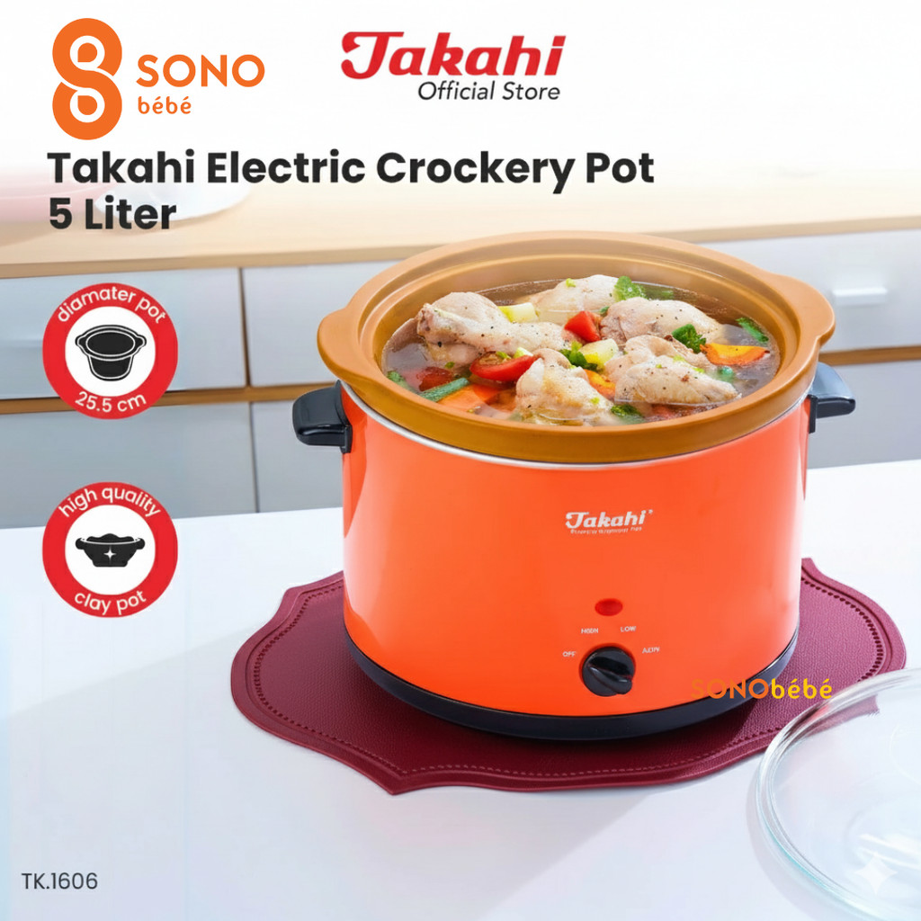Takahi Electric Crockery Pot 5 Liter  | Slow Cooker