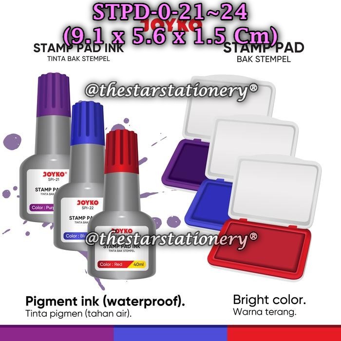 

(1 Biji) Stamp Pad JOYKO STPD-0 Stamp Pad Ink Tinta Bak Stempel Refill Tinta Stempel (1 Biji)