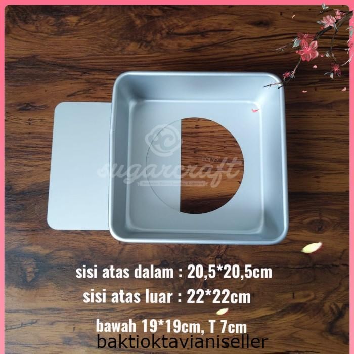 Loyang persegi bongkar pasang 22cm loyang persegi press lepas pasang - Warna