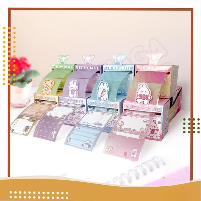 

NA Pull Out Sticky Notes Roll / Sticky Note Box Gradient Color / Memo Sticker Glitter Frosted / Stiker Tempel