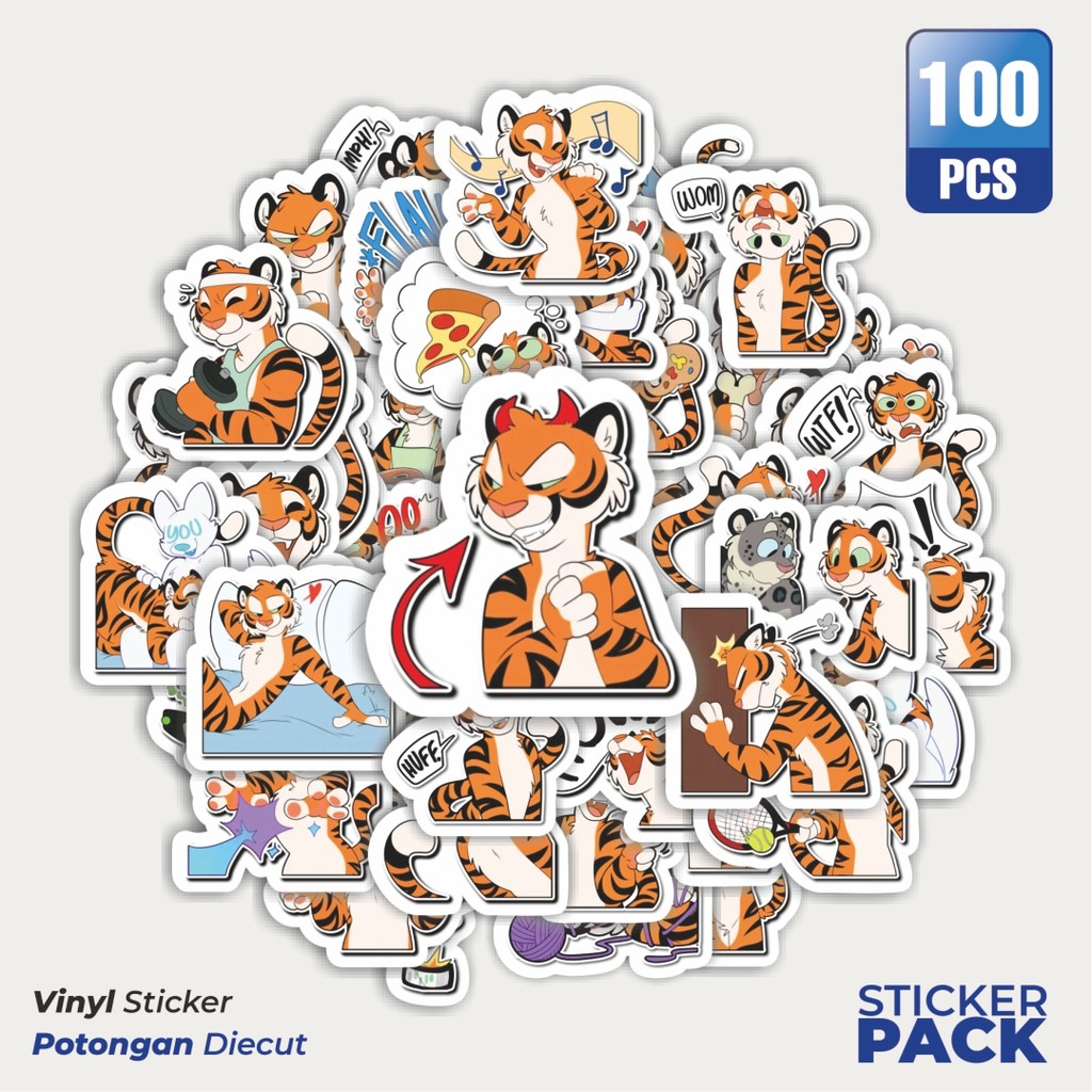 

Stiker Vinyl Stiker Funny Character Tora San The Tiger Waterproof Aesthetic- Untuk Laptop, Motor, dan Helm - Paper Stationery Pack