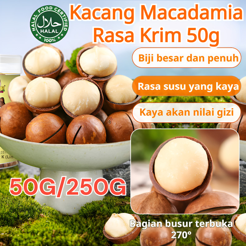 

⚡COD⚡Kacang Macadamia Rasa Krim 50g / Camilan Sehat Renyah / Sumber Protein Lemak Sehat / Ideal untuk Ngemil Sehari-hari / Kaya Asam Lemak Omega Vitamin